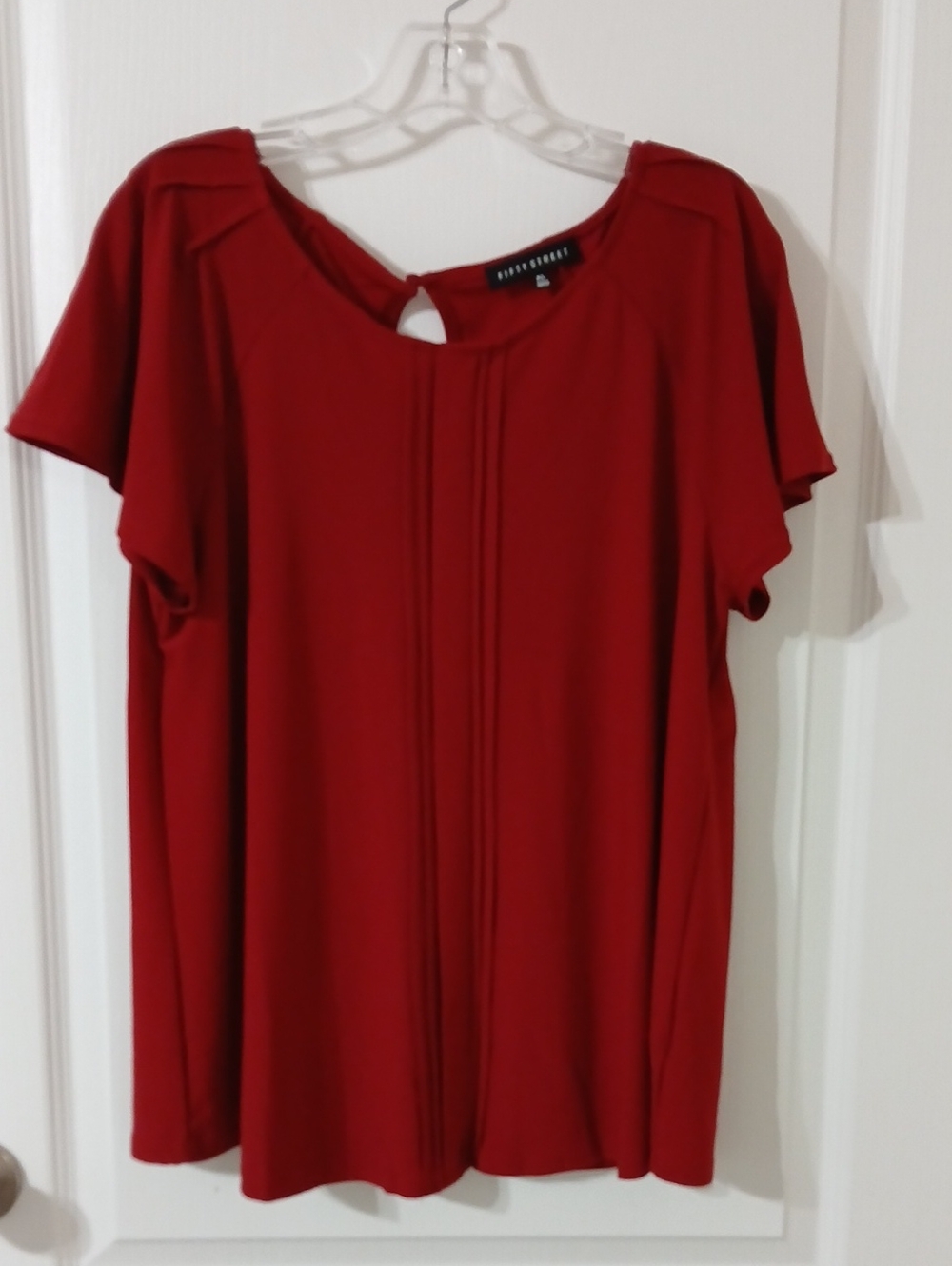 Deep Red Flutter Sleeve Blouse